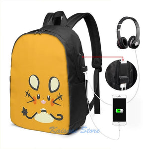 Dedenne USB Charge Backpack School Travel Laptop Bag