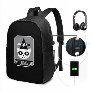 Funny Graphic Print NITW - Witch USB Charge Backpack Men Women Travel Laptop Bag