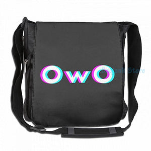 Funny OwO Anime Meme USB Charge Backpack - Vaporwave Graphic Print