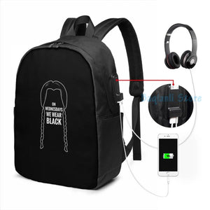 USB Charge Backpack Funny Graphic Print School Travel Laptop Bag