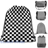 Funny Graphic Print Shoulder Bag - Ska Checkerboard Single Shoulder Backpack