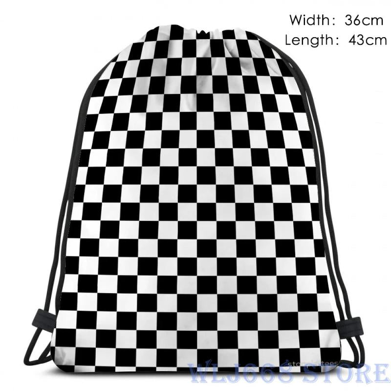 Funny Graphic Print Shoulder Bag - Ska Checkerboard Single Shoulder Backpack