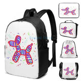 Funny Graphic print Party Balloon Dog 2 USB Charge Backpack School bags