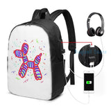 Funny Graphic print Party Balloon Dog 2 USB Charge Backpack School bags