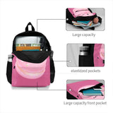 Dark Pink Macaron 3D Print Backpack Rabbit Bunny Dessert