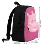 Dark Pink Macaron 3D Print Backpack Rabbit Bunny Dessert