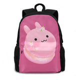 Dark Pink Macaron 3D Print Backpack Rabbit Bunny Dessert