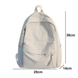 Waterproof Solid Backpack Women Nylon School Bags for Teenager Girls