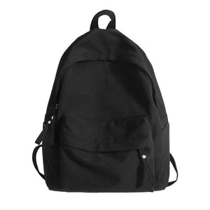 Waterproof Solid Backpack Women Nylon School Bags for Teenager Girls