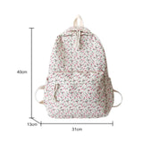 Floral Printed Backpack for Women Travel Flower Large Capacity Nylon Knapsack