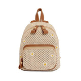 Straw Woven Mini Backpack for Girls Summer Small Student Ladies Bag