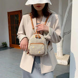 Straw Woven Mini Backpack for Girls Summer Small Student Ladies Bag