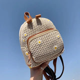 Straw Woven Mini Backpack for Girls Summer Small Student Ladies Bag