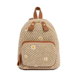 Straw Woven Mini Backpack for Girls Summer Small Student Ladies Bag