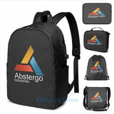 Abstergo Industries AC USB Charge Backpack School Travel Laptop Bag