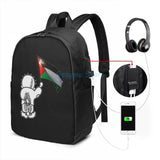 Funny Handala Symbol USB Charge Backpack School Travel Laptop Bag