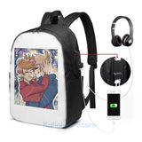 Funny Graphic Tomtord USB Backpack Travel Laptop Bag
