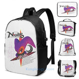 Funny Graphic print Nights Into Dreams USB Charge Backpack