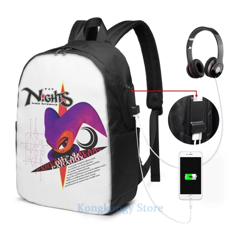 Funny Graphic print Nights Into Dreams USB Charge Backpack