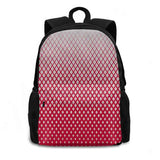 Geometric Gradient Diamond Pattern Red Backpack