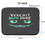 Cheshire Alice Cat Mad Here USB Charge Backpack School Travel bag