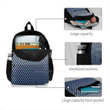 Geometric Diamond Gradient Silver Navy Travel School Backpack