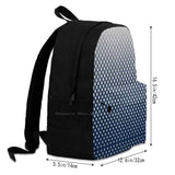 Geometric Diamond Gradient Silver Navy Travel School Backpack
