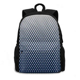 Geometric Diamond Gradient Silver Navy Travel School Backpack