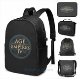 AOE IV USB Charge Backpack School Travel Laptop Bag