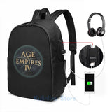 AOE IV USB Charge Backpack School Travel Laptop Bag