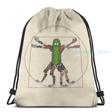 Funny Renaissance Pickle Rick USB Charge Backpack