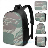 Vintage Rhodesian Army Brushstroke Camo USB Charge Backpack