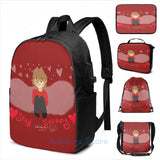 Funny Angel Tord USB Charge Backpack Men Women School Travel Laptop Bag