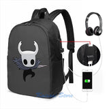Hollow Knight Attack USB Charge Backpack School Travel Laptop Bag