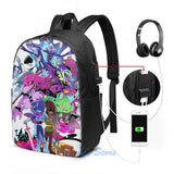 Deltarune Funny Graphic USB Charge Backpack School Travel Laptop Bag