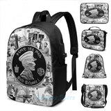 Haile Selassie Rastafari USB Charge Backpack School Bags