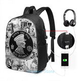 Haile Selassie Rastafari USB Charge Backpack School Bags