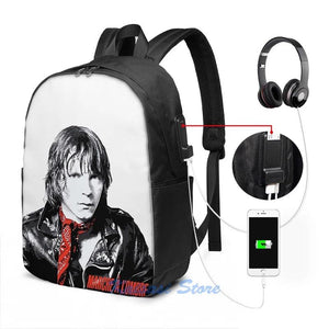 Graphic Print Renaud USB Charge Backpack Men Women Travel Laptop Bag