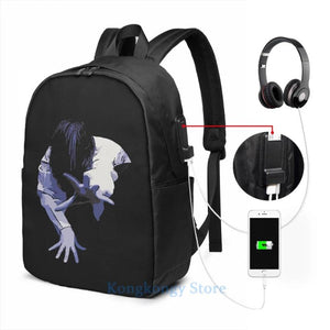 Sadako USB Charge Backpack Laptop Travel Bag
