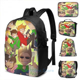 Funny Eddsworld Reverse!Au USB Charge Backpack Men Women Travel Laptop Bag