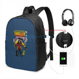 Incredible Thriller USB Charge Backpack Men Women School Travel Laptop Bag