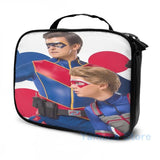 Funny Graphic Bubbles Captain Man and Kid Danger USB Charge Backpack