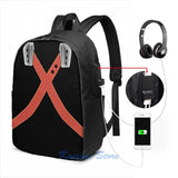 Bakugou USB Charge Backpack Boku no Hero Academia School Travel Laptop Bag