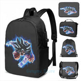 Goku Mastered Ultra Instinct USB Charge Backpack Men School Bags Women Bag