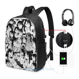 Nagatoro Graphic Print USB Charge Backpack School Travel Laptop Bag