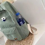 Corduroy High School Backpack for Teen Girls Travel Bag