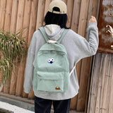 Corduroy High School Backpack for Teen Girls Travel Bag