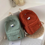 Corduroy High School Backpack for Teen Girls Travel Bag