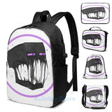 Enderman Sticker USB Charge Backpack - School & Travel Laptop Bag