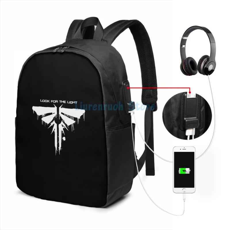 The Last of Us USB Charge Backpack School Travel Laptop Bag